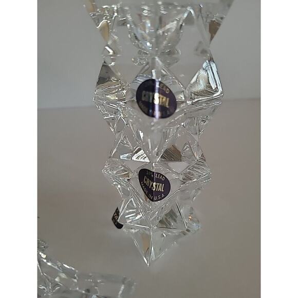 The American Crystal Collection 6 Stackable Candlesticks USA Made - Picture 5 of 6